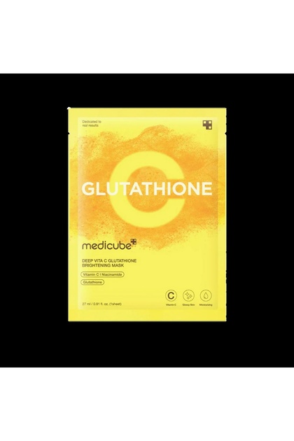 medicube deep vita c glutathione brightening mask 0.95oz/27g - For Dull, Uneven Skin, Vitamin C & Niacinamide, Hydrating & Moisturizing, Fades Dark Spots, Boosts Radiance, For All Skin Types a tripeptide composed of glycine Medicube, Deep Vita C Glutathione