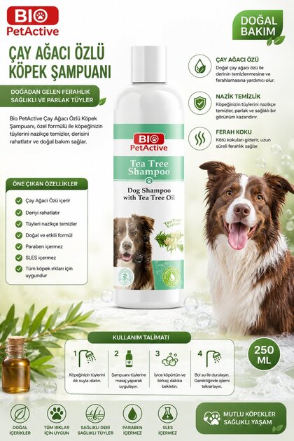 KÖPEK ŞAMPUANI ÇAY AĞACI ÖZLÜ 250 ML