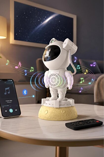 Torima Astronot Bluetooth Hoparlör Müzik Çalarlı Kumandalı Gece