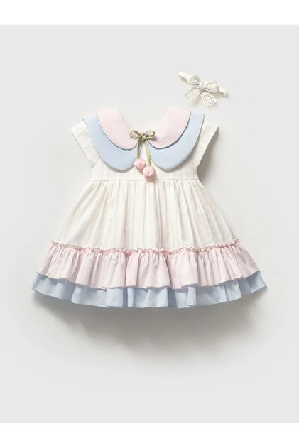 Baby Girl Dress with Embroidered Collar