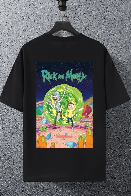 Unisex Rick And Morty Baskılı T-shirt