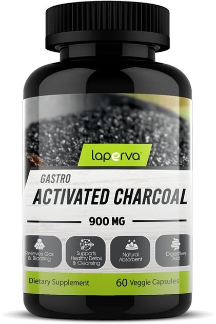 Gastro Activated Charcoal, 900Mg, 60 Veggie Capsules, Relieves Gas & Bloating, Digestive Support