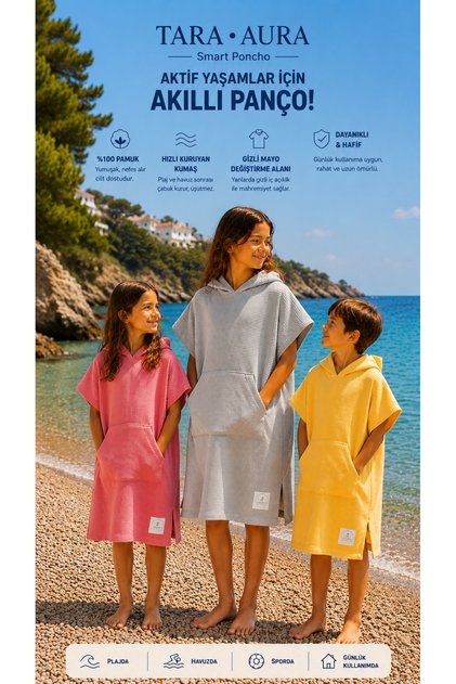 100% Cotton Waffle Children's Poncho