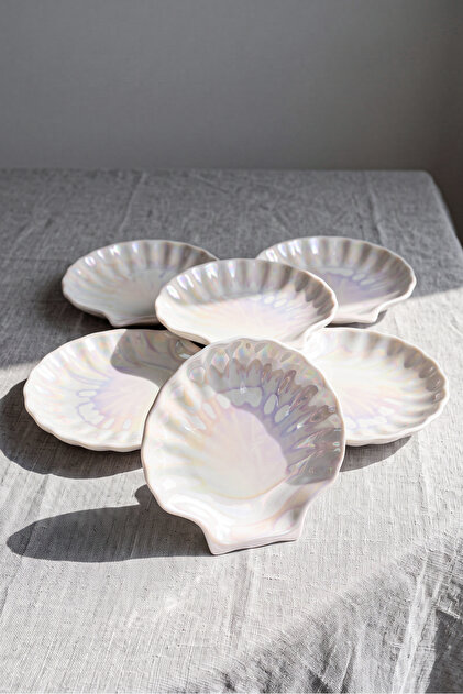 Pearl Porcelain Dessert Plate for 6 People 14 cm