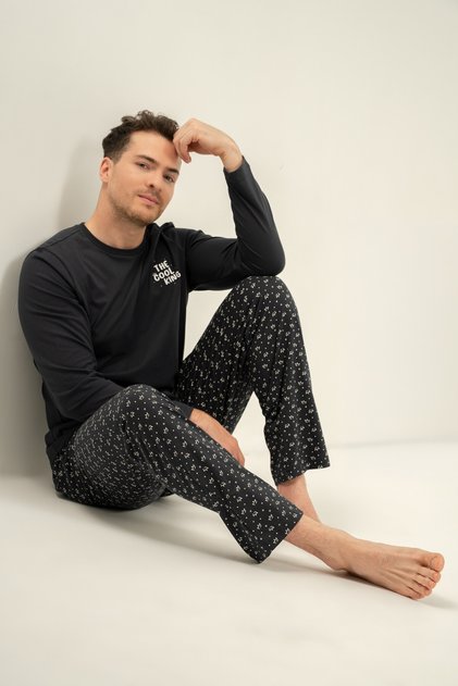 Çiftlere Özel Erkek Pijama Takım, %100 Pamuk