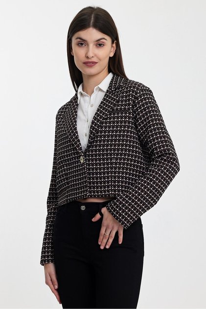 DESENLİ CROP CEKET(B24-21401)