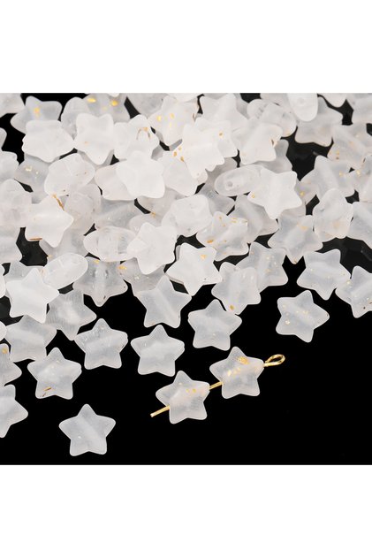 Style 11 50Pcs/lot Acrylic Star Beads 10mm Sparkling Makaron Color Pentagram Beads Fashion DIY Mater