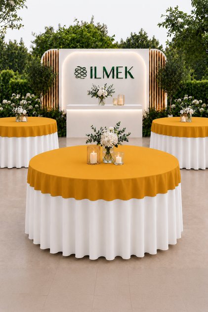 Dertsiz Round Tablecloth Cover | For Wedding, Event, Organization, Hotel, Restaurants and Home