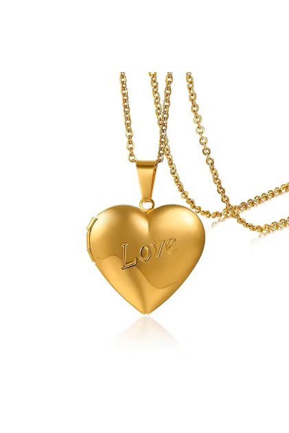 Love Written Metal Gold Openable Women's Necklace
