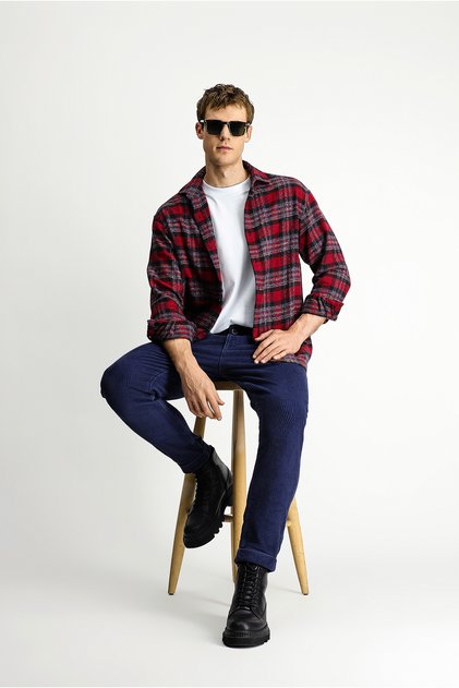 6 Drop Regular Fit Standart Kesim Likralı Kadife Pantolon
