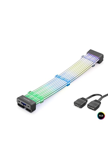 NODAR ND2813B 2x8 Pin ARGB PCIe GPU Güç Uzatma Kablosu Bükülebilir
