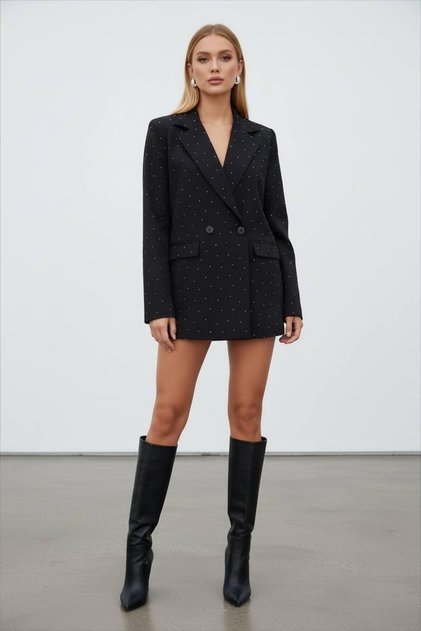 Jachetă blazer cu pietre