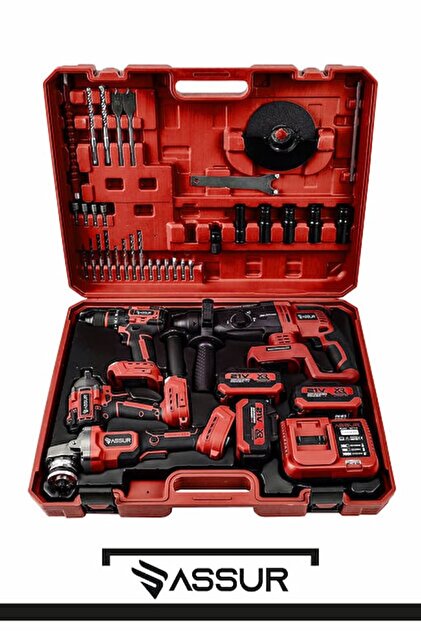 Sataok 4 Lü Set 36v 5ah Şarjlı Taşlama-şarjlı Hilti-13mm-darbeli
