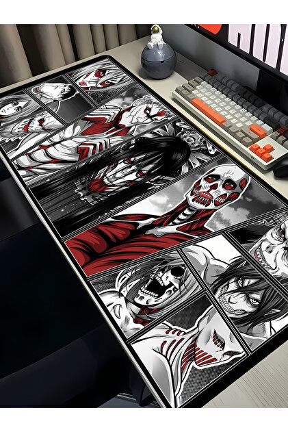 Charmbi Attack On Titan Gaming Mouse Pad 40x90 XXL Mousepad, Large