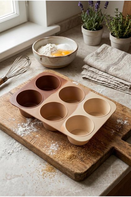 Silicone 6-Compartment Round Portion Cake and Baking Mold