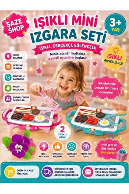 SAZE Işıklı Blender Seti Oyuncak Mutfak Seti Dönen Hazneli 2