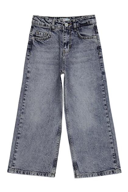 Stone Printed 6-9 Years Old Pants Jeans - Blue