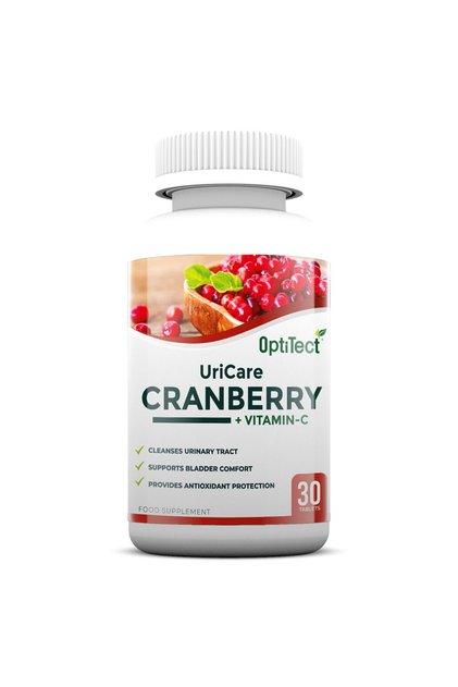 Uricare Cranberry + Vitamin C Tablets, Dietary Supplement, Cranberry Extract & Vitamin C, 30 Tablets
