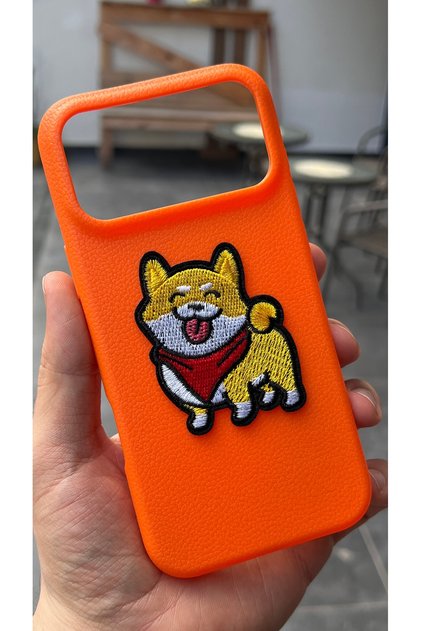 Compatible with iPhone 17 Pro / 18 Pro - Fabric Embossed Textured Silicone Soft Cute Case — Color: Orange