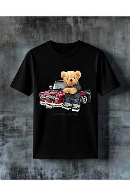 Street King Bear Printed Oversize T-Shirt