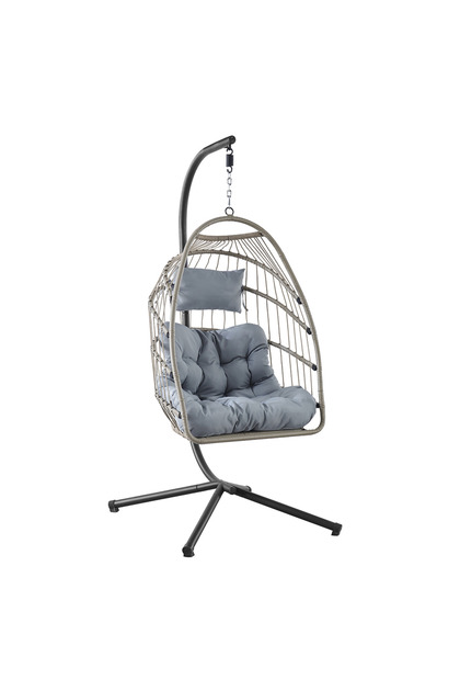 Leagăn suspendat stil Zen Nest, dimensiuni cuib 60 x 80 x 116 cm, Negru