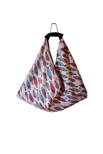Hande Dizayn Valentine's Mother's Day Fishes 5 Model Shoulder Beach Bag