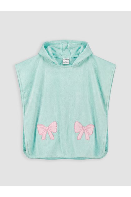 Güli̇s Gi̇yi̇m^New Season Turquoise Cotton Baby Girl Poncho Towel