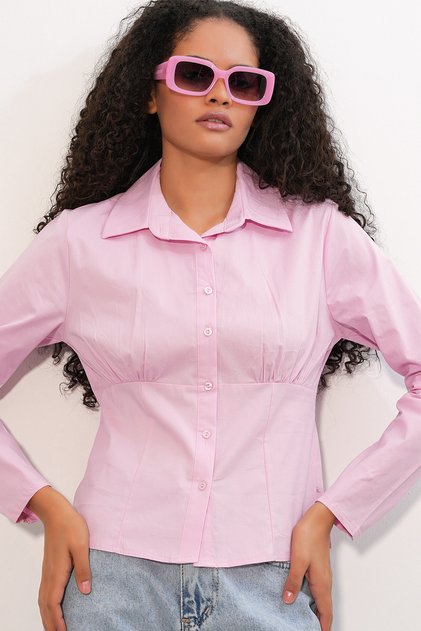 20231 Slim Fit Poplin Shirt - Pink