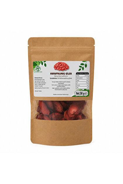 AF ALPAYDIN FOOD KURUTULMUŞ NATUREL ÇİLEK 50 GR Dried Strawberry