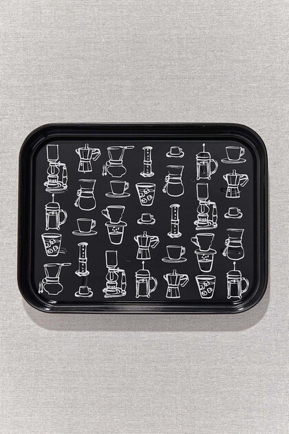 Bistro tray coffee black white