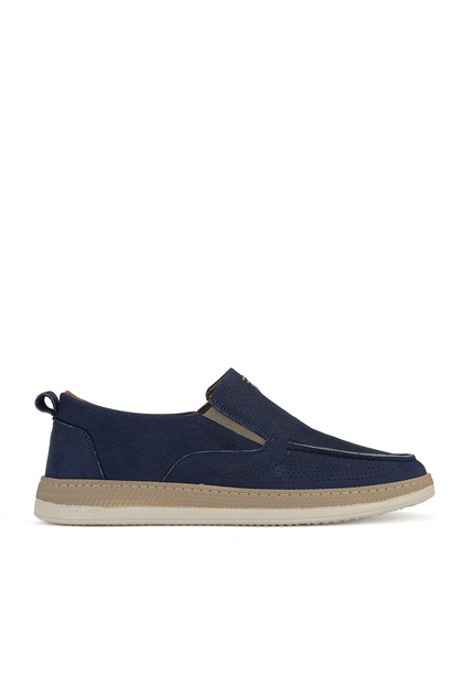 , Men's Genuine Leather Casual Shoes 161423Z35 Navy Blue