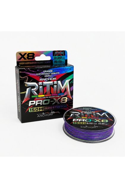 İp Örgü Misina - 8 Kat - Anchor Ritim X8 - 150mt - Ebruli - 0.22mm