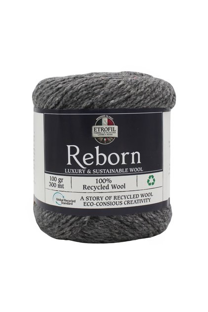 Reborn Knitting Yarn Light Gray 100% Recycled Wool 100g 300m (79195)