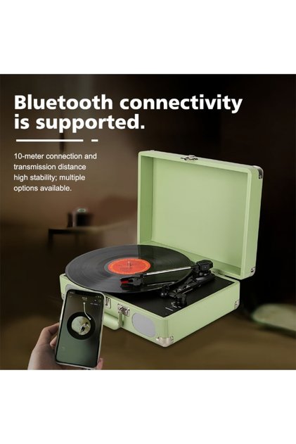 Record Player - Vinyl Record Player Wireless Turntable with Built-in Speakers, Bluetooth Speakers