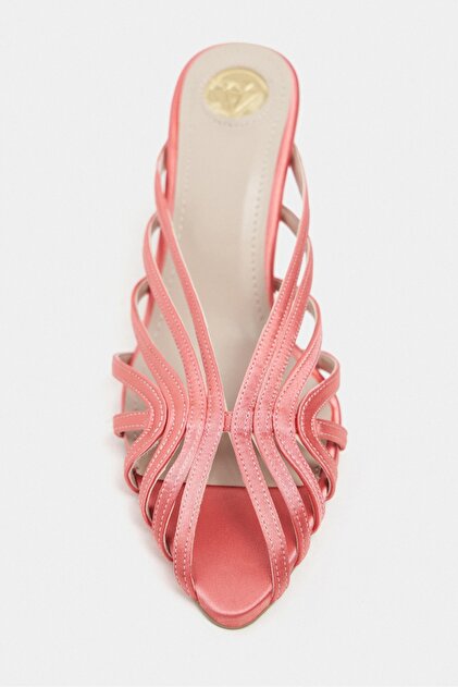 NİŞANTAŞI SHOES Judith Somon Saten Burnu Açık Detay Kafesli Kadın