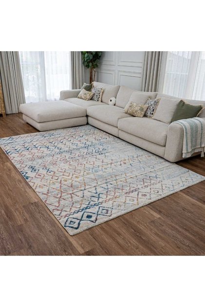 Vintage Multi-Coloured Rug, Ultra Soft Area Carpets For Bed Room, Living Room, And Dining Room, Antislip Floor Carpets, Easy To Clean, Made In Turkey