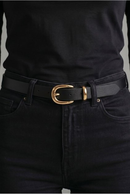 100% Genuine Leather Women's 2.8 cm Jean Belt with Buckle, Trouser Belt