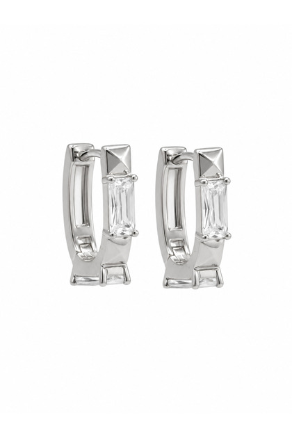 Xuping Women's Steel Hoop Earrings Tarnish Resistant Silver Color Anti-Allergic |