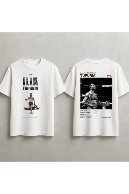 Ilia Topuria Ufc Printed Unisex 100% Cotton Oversize T-Shirt