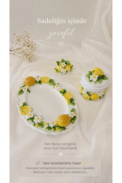 Limon tabak,kase ve manyet