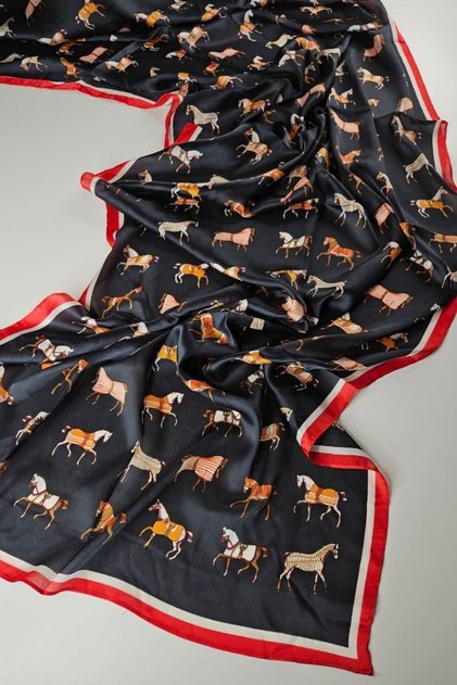 Horse Figure New Season Voile Silk Shawl Accessory Shoulder Shawl Foulard