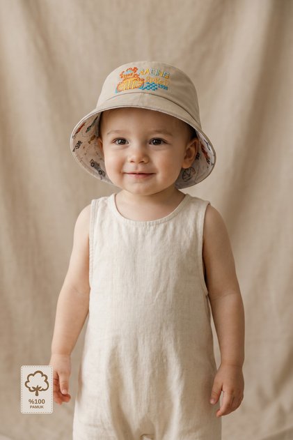 - 100% Cotton Adjustable Baby Hat (2-4 Years)