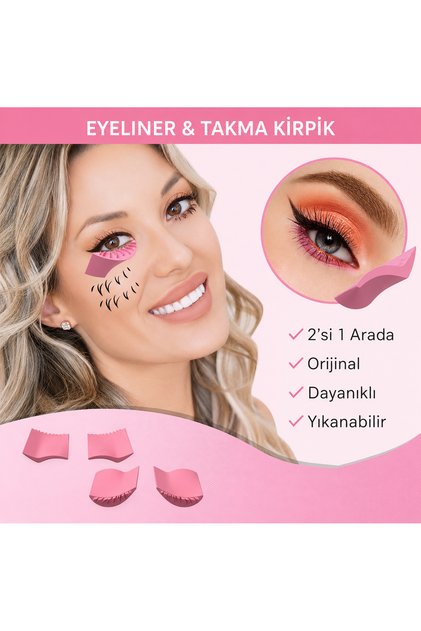 2-in-1 Eyeliner and Eyelash Stencil Set – Washable Makeup Aid Tool