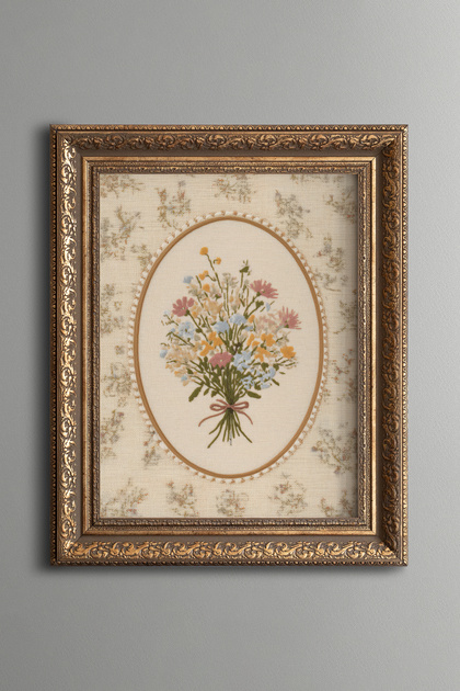 Floral Embroidery Pattern – Vintage Patterned Painting – Thick Model
