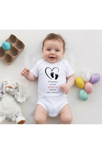 Are You Ready to Be a Dad? Written Baby Bodysuit – 100% Cotton Newborn Bodysuit – Surprise Pregnancy Gift for Dad – Short Sleeve Baby Bodysuit
