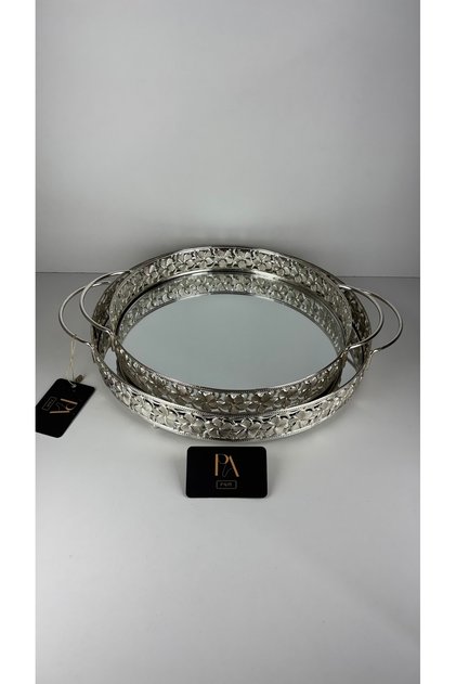 Set of 2 Mirrored Trays Girl's Wish Engagement Promise Presentation Tray Decorative Serving Tray Chocolate Tray Treat Tray