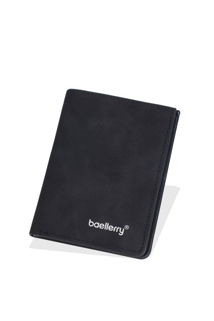 black 1Pc/Baellerry Fashionable Men's Short Wallet, Anti-Theft Design, Compact Bi-Fold Style, Men's