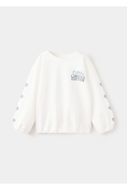 %100 pamuklu çizim desenli sweatshirt