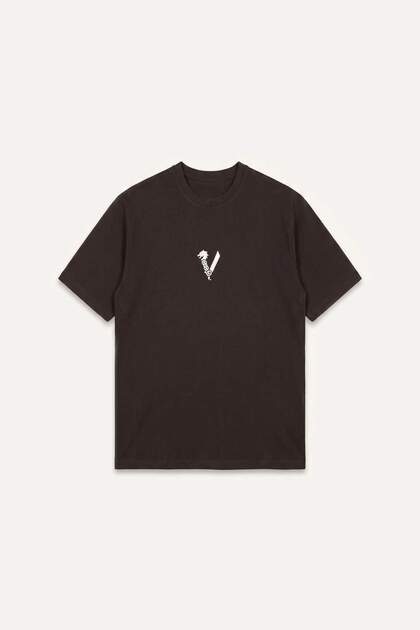 %100 Pamuk Vıkıngs Valhalla Boxy Fit Bisiklet Yaka Baskılı Kısa Kollu Tişört H5524AX26AU