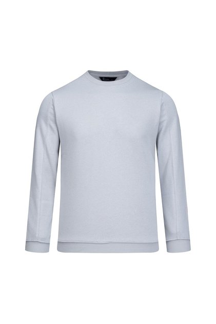 Gray Regular Fit Crew Neck 100% Cotton Sweatshirt
